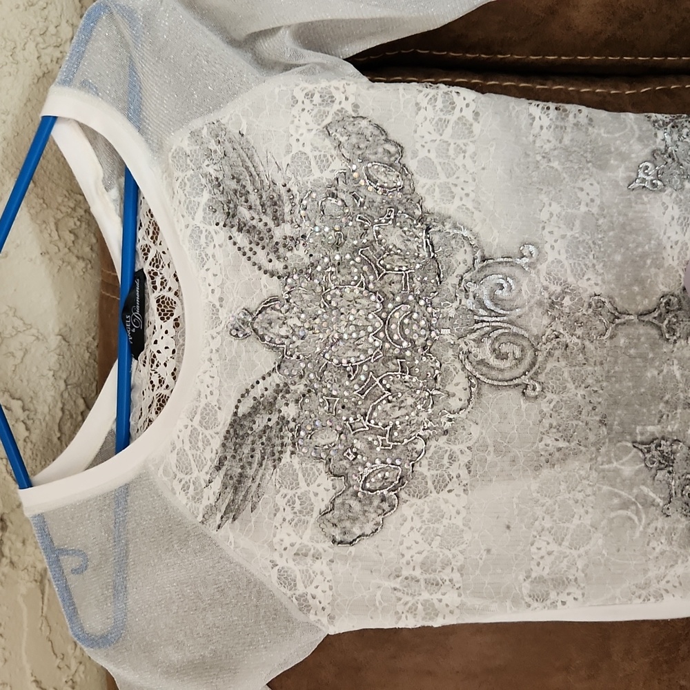 Angels & Diamonds bling sheer top